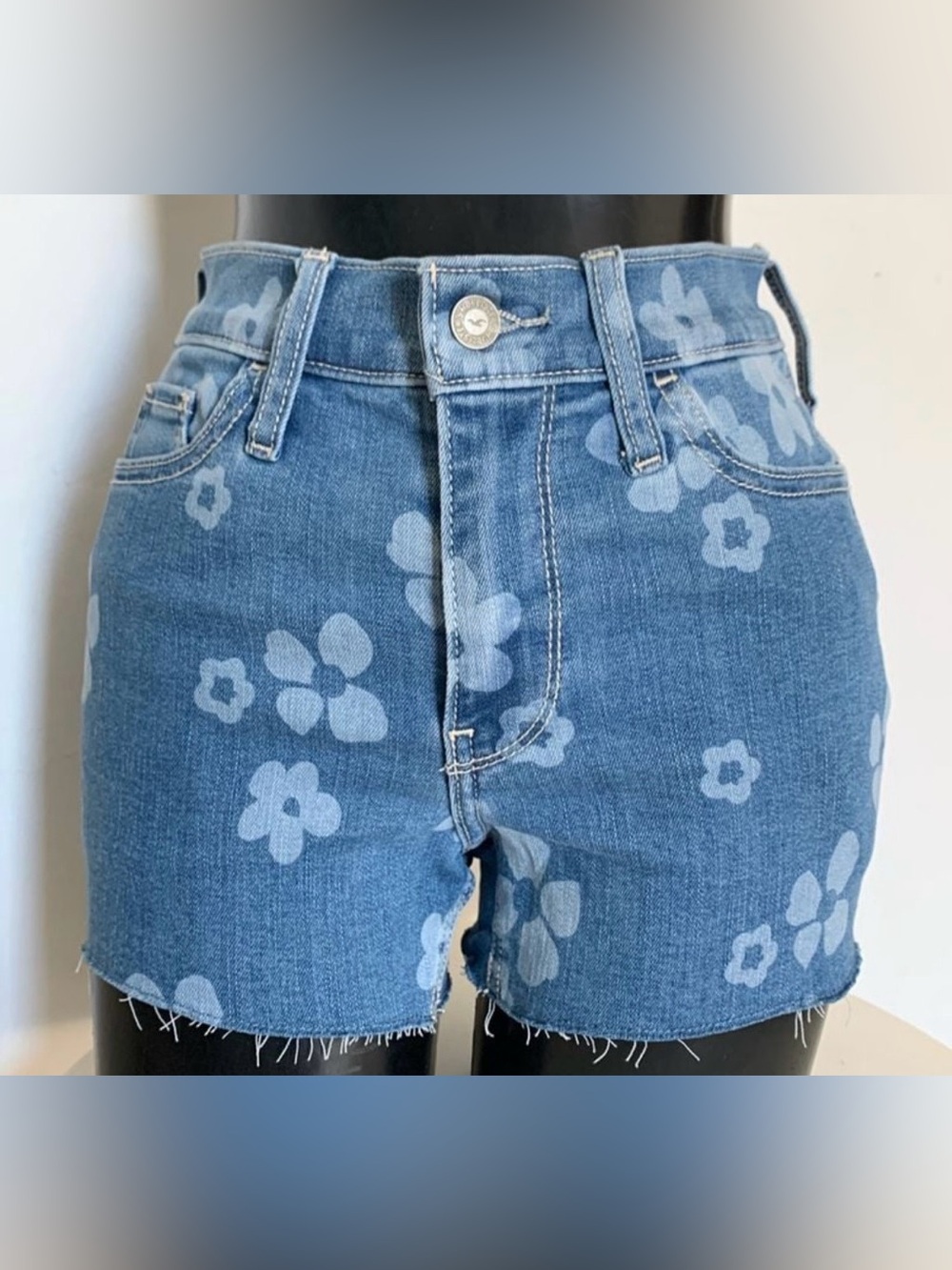 Hollister Flower Jean Shorts Cutoffs Floral Denim Women Size 9 - 29 Waist